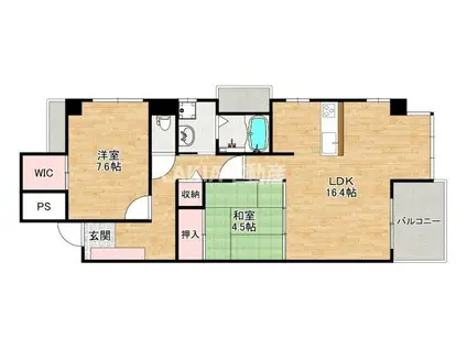 シャーメゾン白鷺(2LDK/8階)の間取り写真