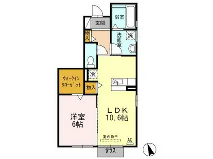D-ROOMアッシュ(1LDK/1階)の間取り写真