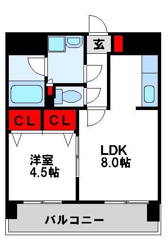エルグランディ(1LDK/7階)の間取り写真