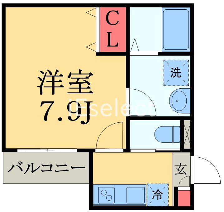 ジーメゾンヒルズ五井中央西(1K/2階)の間取り写真