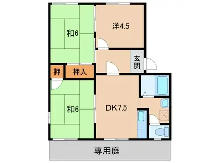 コスモ・スペース11 CD(3DK/1階)の間取り写真