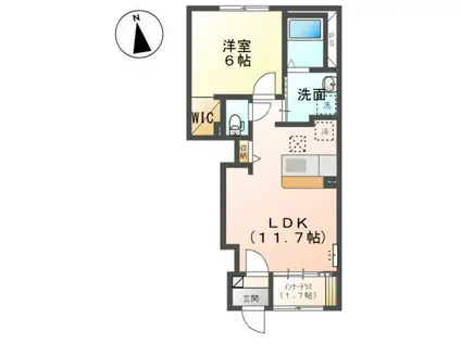 パルティールS(1LDK/1階)の間取り写真