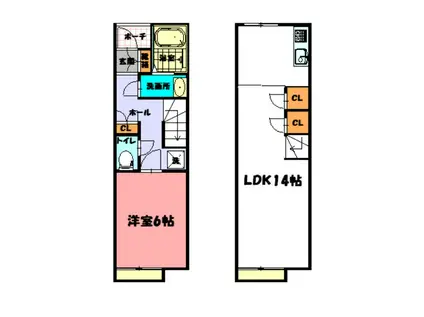 ＪＲ山陽本線 大久保駅(兵庫) 徒歩15分 2階建 築17年(1LDK/1階)の間取り写真