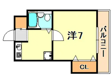 ヴィーナスブリッジ垂水弐番館(1K/4階)の間取り写真