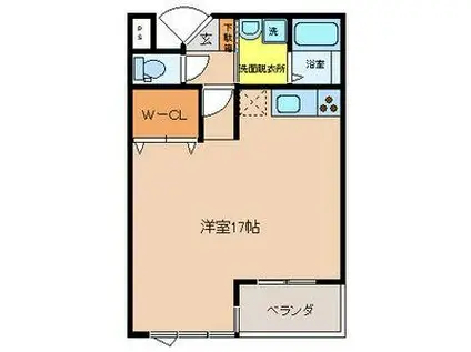 ビオス竹林(ワンルーム/3階)の間取り写真