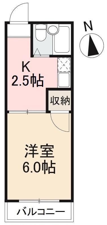 ワトホート(1K/3階)の間取り写真