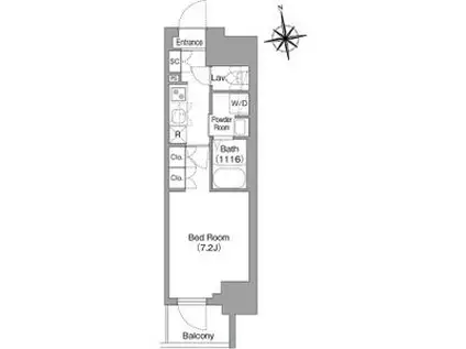 コンフォリア・リヴ北新宿(1K/8階)の間取り写真