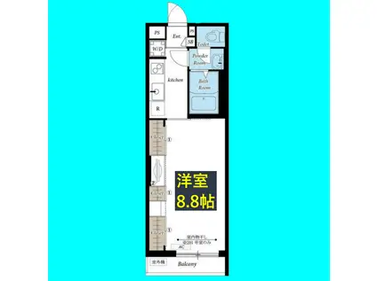 リブリコンフォート浄心(1K/2階)の間取り写真