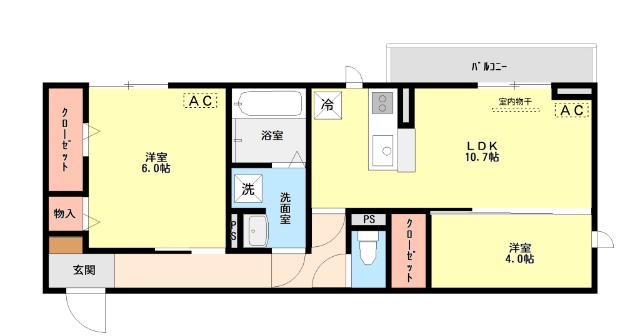 CLASSEUM幸西I(2LDK/1階)の間取り写真