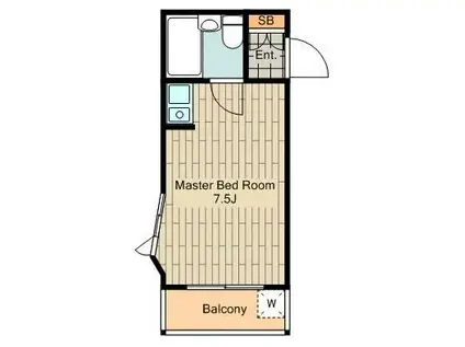 国立ヒルズ(ワンルーム/3階)の間取り写真