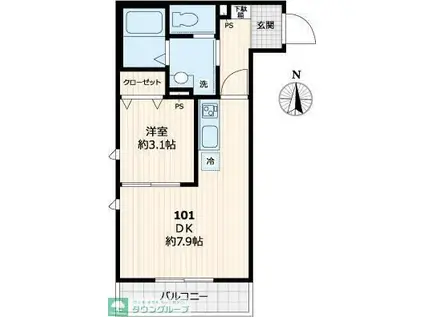 メゾン・シャルマン(1DK/1階)の間取り写真