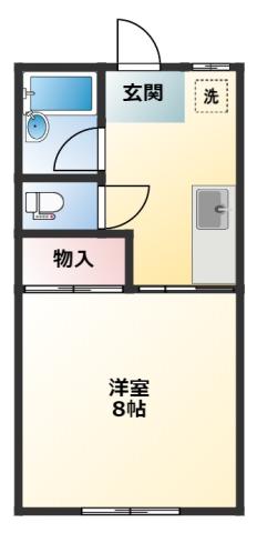 ロイヤルマンション植松(ワンルーム/4階)の間取り写真