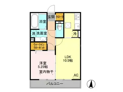 ライズグレース(1LDK/1階)の間取り写真