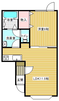 アーク・リビオンA棟(1LDK/1階)の間取り写真