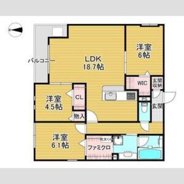 エステート南塚口(3LDK/1階)の間取り写真
