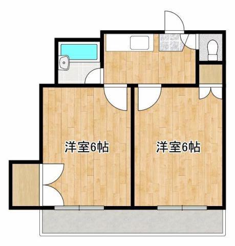 アンプルール新屋敷(2K/4階)の間取り写真