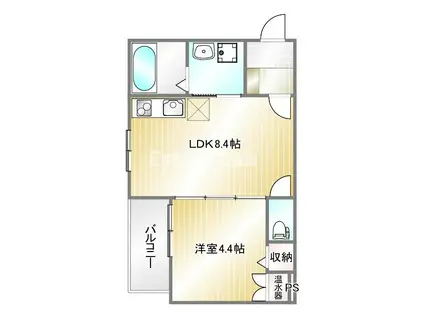 MAXIV CITY神戸鷹取(1LDK/1階)の間取り写真