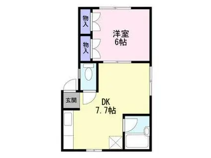 シティシャトレヤナセ(1DK/2階)の間取り写真