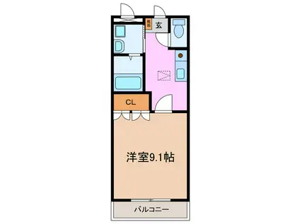 サンハイツ折坂(1K/1階)の間取り写真