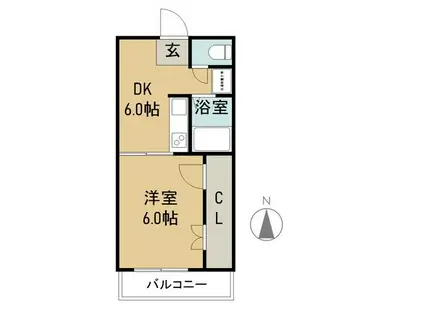 伊勢鉄道 玉垣駅 徒歩12分 2階建 築30年(1DK/2階)の間取り写真