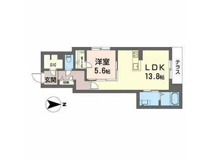 シャーメゾン黒田(1LDK/1階)の間取り写真