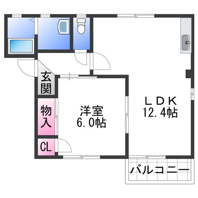 フォーレス有本(1LDK/2階)の間取り写真