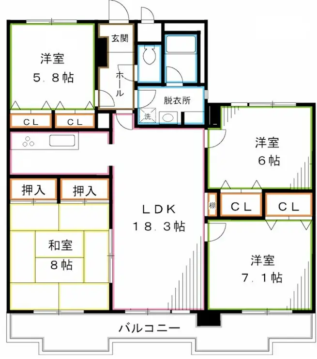 プリメール石神井 1階階 間取り