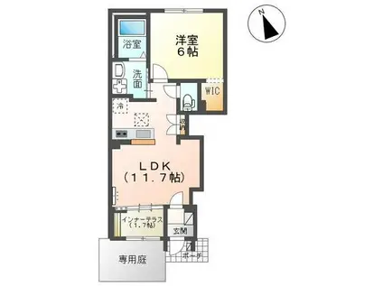 サンテラス宮ノ下(1LDK/1階)の間取り写真