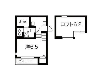WILLS(1K/1階)の間取り写真