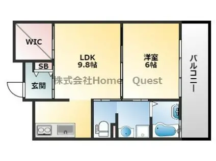 レジデンス八楽(1LDK/7階)の間取り写真