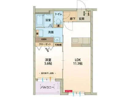 HEARTFUL 宝町(1LDK/3階)の間取り写真
