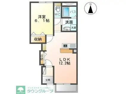 パークハイム(1LDK/1階)の間取り写真