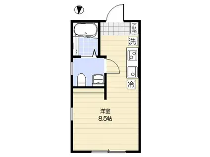 レオリオ(ワンルーム/1階)の間取り写真