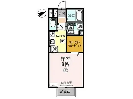 オーブ フチュール(1K/1階)の間取り写真