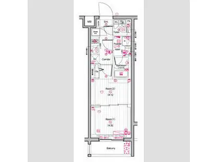 THE PREMIUM CUBE G 東中野(2K/3階)の間取り写真