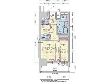 プレサンス上前津ディアシス(1LDK/14階)の間取り写真