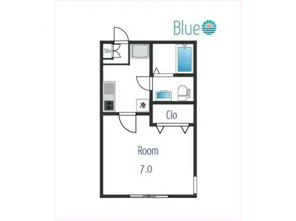 ハッピーヒルズ長後(ワンルーム/2階)の間取り写真