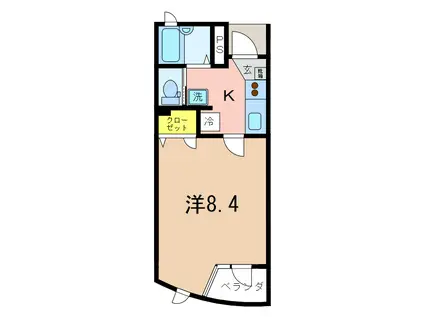 SHIMIZU(1K/2階)の間取り写真