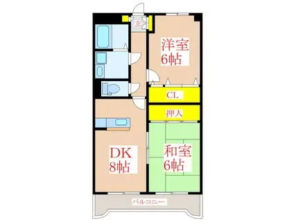 サンシティ赤池(2DK/3階)の間取り写真