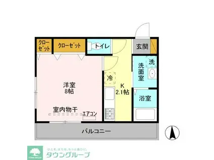 MフィールドV(1K/4階)の間取り写真