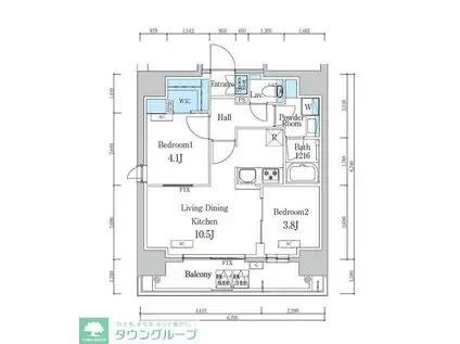デュオフラッツ浅草蔵前(2LDK/8階)の間取り写真