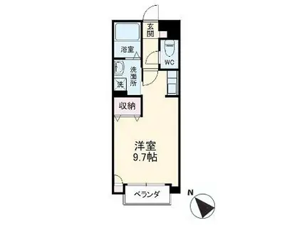 サンライク和田町(1K/2階)の間取り写真