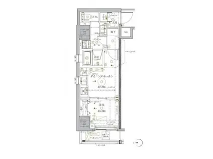 クレイシア秋葉原ラグゼスウィート(1DK/9階)の間取り写真