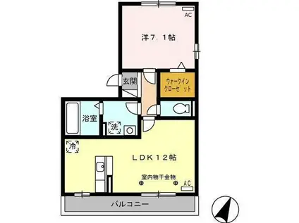 グランドソレイユ(1LDK/3階)の間取り写真