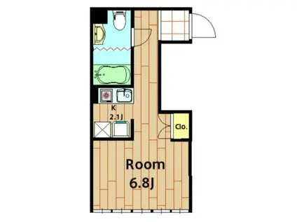 アクロコート(ワンルーム/1階)の間取り写真