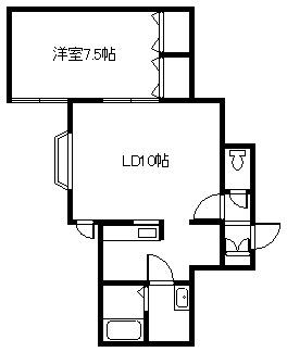 LUNA A(1LDK/1階)の間取り写真