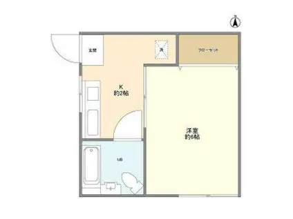 コーポリリー(1K/1階)の間取り写真