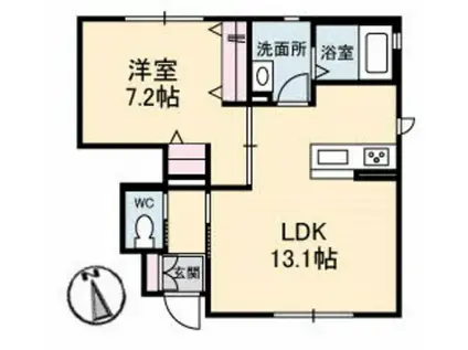 シャーメゾンMS(1LDK/1階)の間取り写真