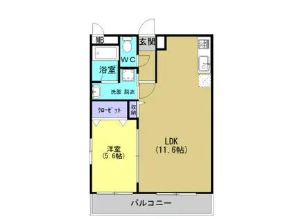 タカトーレジデンス(1LDK/3階)の間取り写真