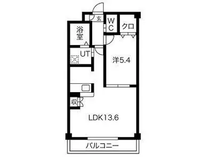 ノートルレーブ(1LDK/2階)の間取り写真